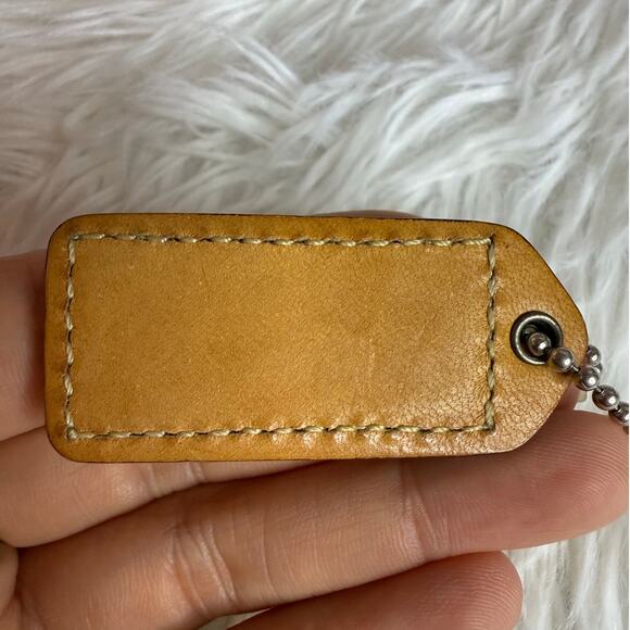 1.5" y2k COACH Vintage Fob Bag Charm Hang tag Hangtag - Picture 2 of 2